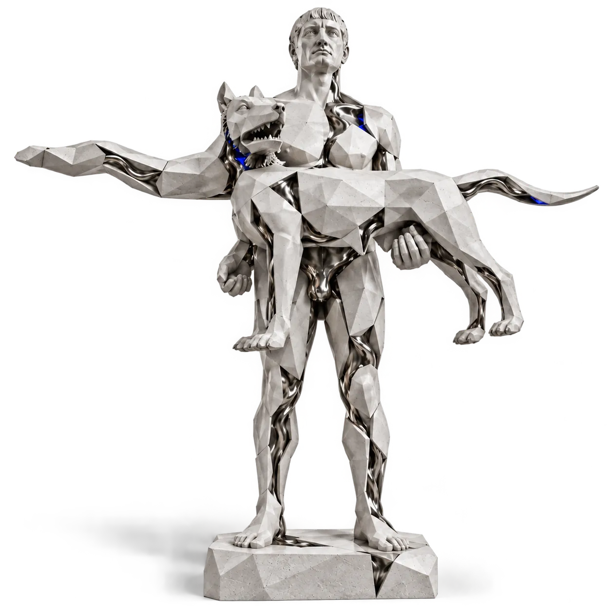 Traian și lupoaica, reinterpretare sculpturală