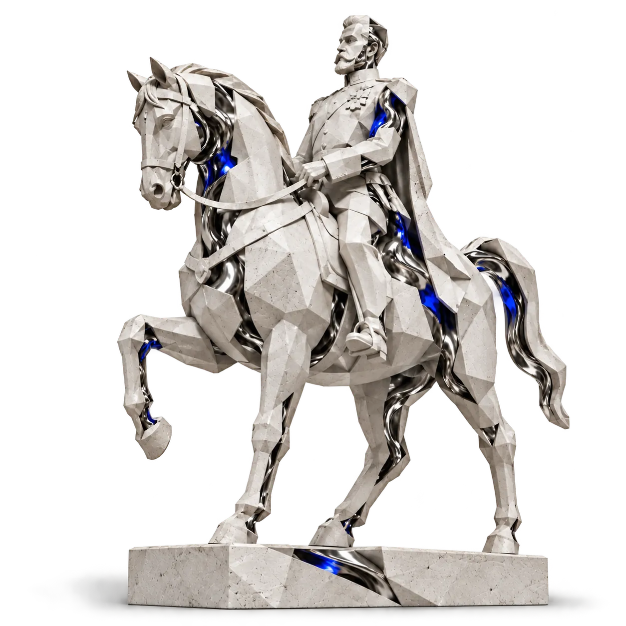 Statuia lui Carol I reinterpretată în piatră și metal